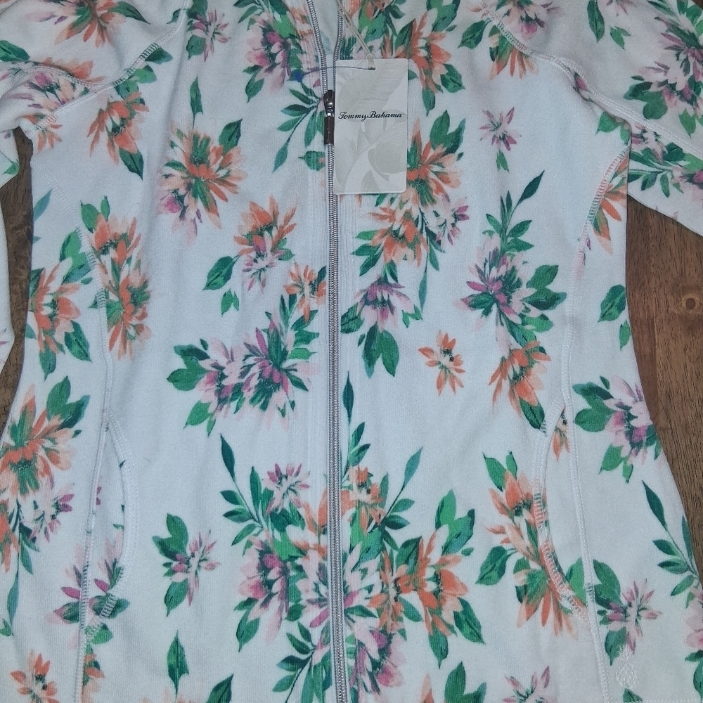 NWT Tommy Bahama Aruba Joyful Bloom Full Zip Sweatshirt Jacket S - Picture 5 of 7